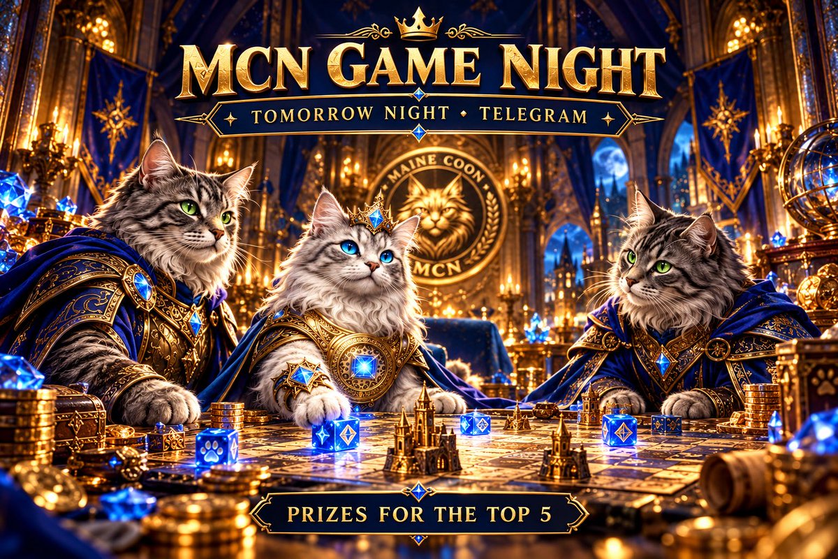 MCN_MAINECOON's tweet photo. 👑 Royal Guardians game night is coming!

Tomorrow night, join us on Telegram for a special community game night, hosted by King Stanny. 🎮

🏆 Prizes for the Top 5!
💙 Be active, join the fun, and represent the Kingdom.

⚠️ King Stanny and the admins are not eligible to participate.

Join us here 👇
https://t.co/jih1CLXhFR

The Guardians are ready. Are you? 🐾