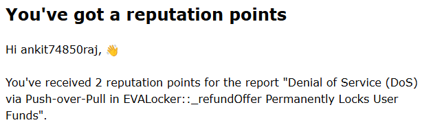 Ankitraj9199's tweet photo. Another failure, 
But seriously, HackenProof, just 2 reputation points for an informative report to a protocol? 😭
At least move me from 140 to 150. Those 10 points could unlock more opportunities for me.
 @HackenProof  https://t.co/QPZrmxWhPd #hackenproofed #bugbounty https://t.co/OjpKmDHz1d