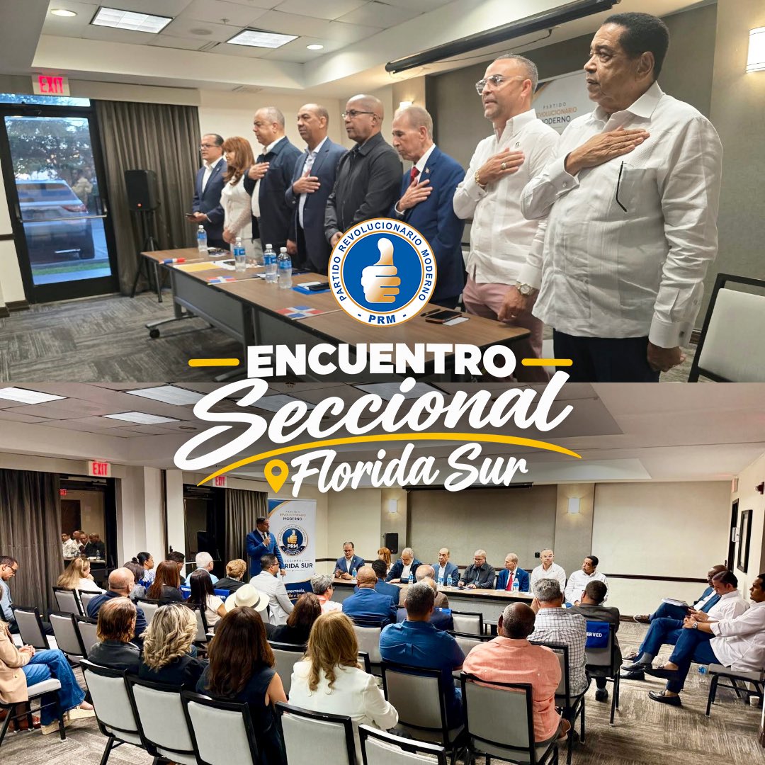 PRM_Oficial's tweet photo. ¡La organización y unidad de nuestro partido se fortalece en el exterior! 🇩🇴🤝

Realizamos un encuentro con los principales dirigentes de nuestra seccional de 📍Florida Sur, orientado a escuchar sus inquietudes, ideas y propuestas para seguir consolidando el PRM en el exterior. https://t.co/GqQLuG96mo