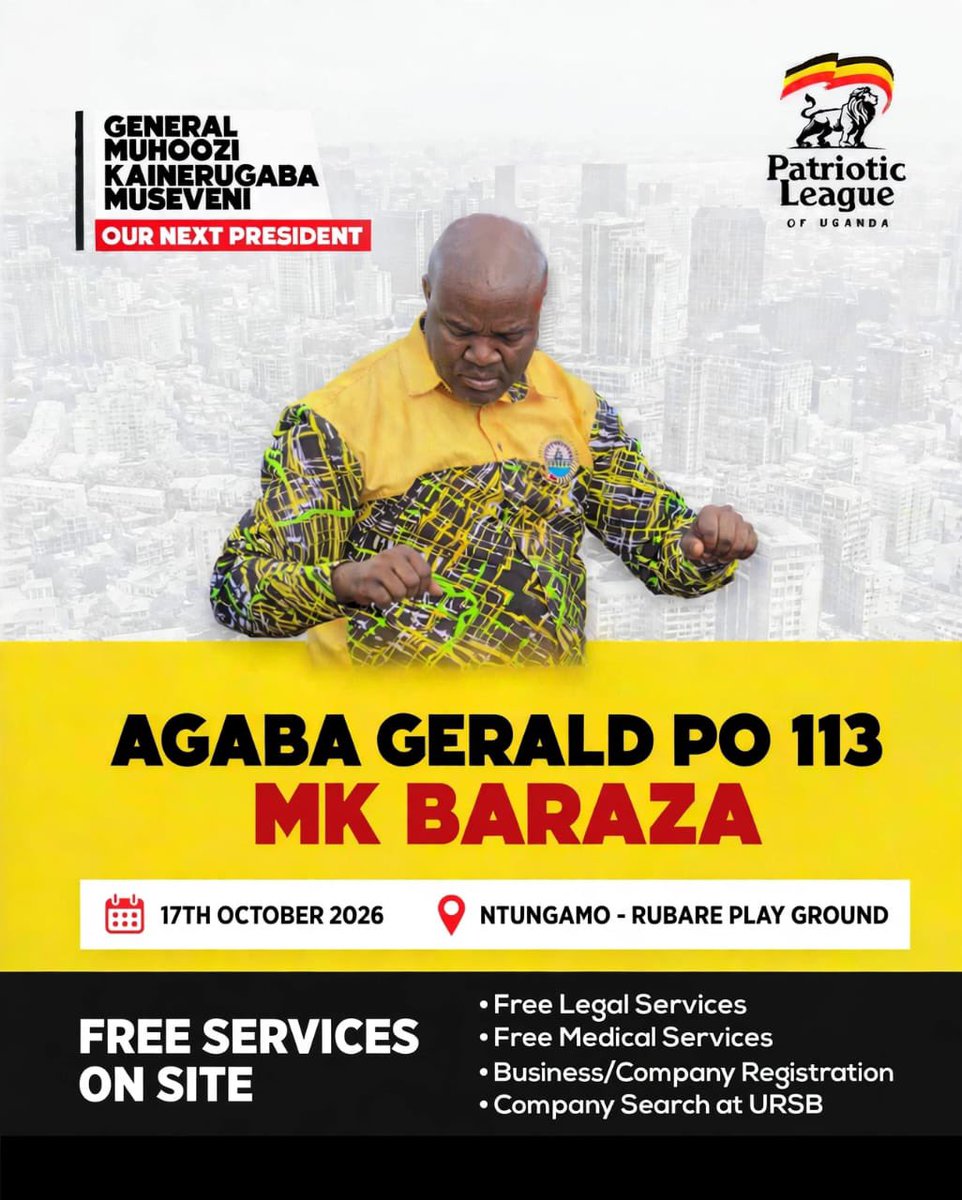 NIshaaq58838's tweet photo. Hon.Agaba Gerald invites you all to the PLU Baraza happening this Saturday at Rubaare Playground, Ntungamo Municipality. https://t.co/EGMkfN6wH5