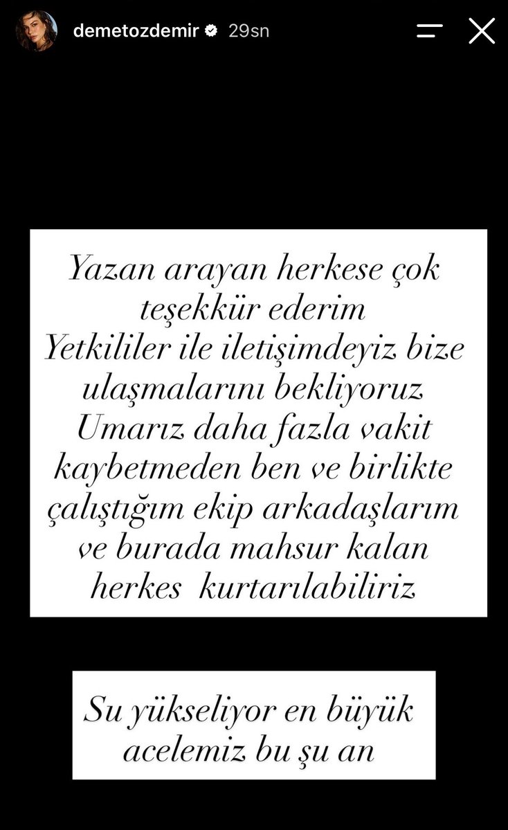 magazingoi's tweet photo. Saatlerdir stüdyoda ekibi ile mahsur kalan Demet Özdemir’in paylaşımları

Hala kurtarılmayı bekliyorlar… https://t.co/cBHpLNWy4P