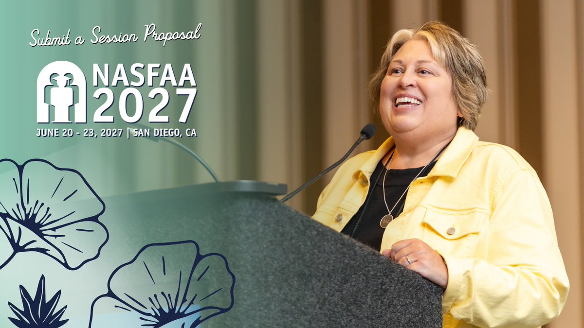 nasfaa's tweet photo. Join NASFAA as a presenter at the 2027 National Conference! We welcome proposals from financial aid professionals, higher education leaders, equity and inclusion practitioners, and policy advocates. 

Learn more about submitting a session proposal: https://t.co/IRa2PCc982 https://t.co/wZPT2oos43
