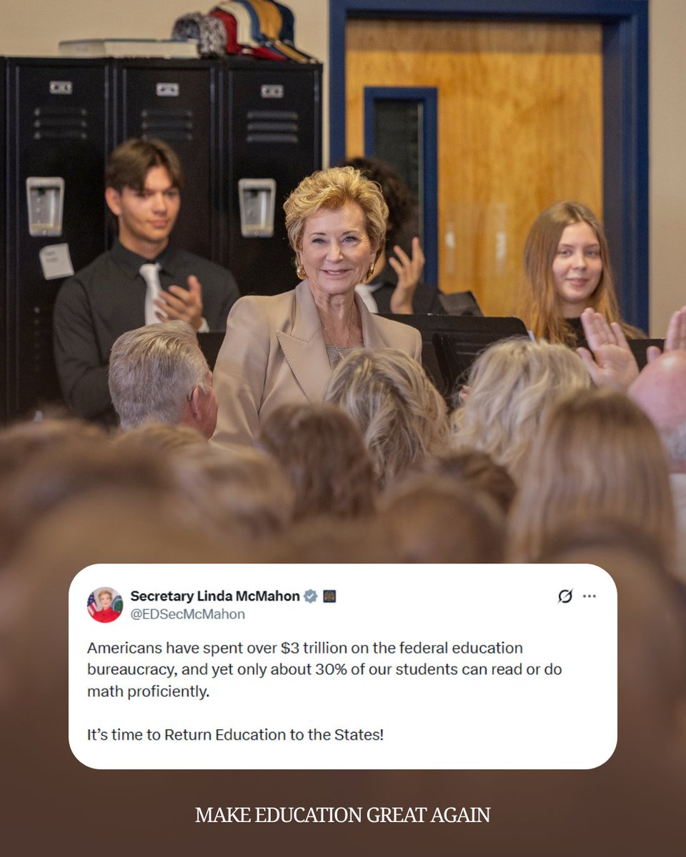 usedgov's tweet photo. It’s time to RETURN EDUCATION TO THE STATES! https://t.co/auzrG0ABMi