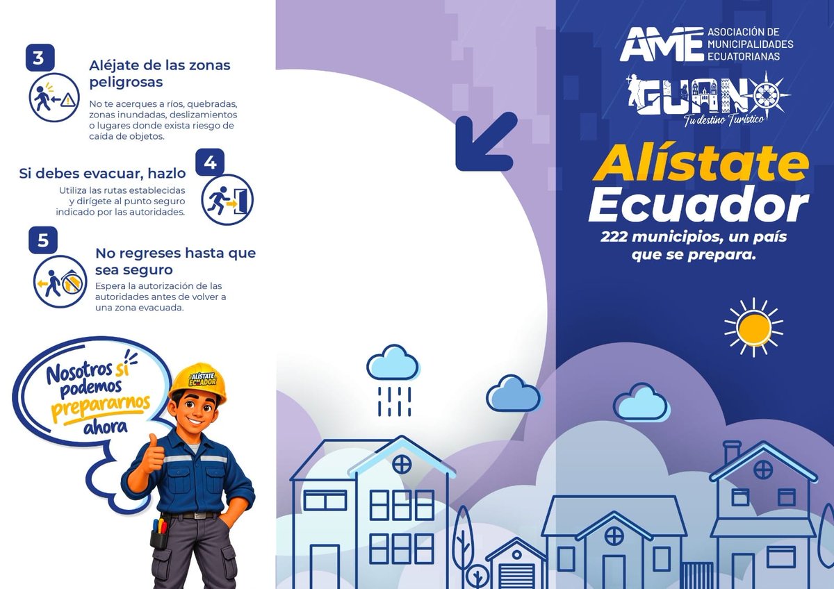 gadguano's tweet photo. 🤝 ¡#AMER3 y el Municipio de Guano se unen por tu seguridad!
🌧️ Con el firme compromiso de proteger a nuestras comunidades frente al Fenómeno de #ElNiño, sumamos esfuerzos en la campaña nacional #AlístateEcuador.
¡La #prevención es una tarea de todos y empieza hoy! 💪🇪🇨 #Guano https://t.co/FdRRykBQyJ