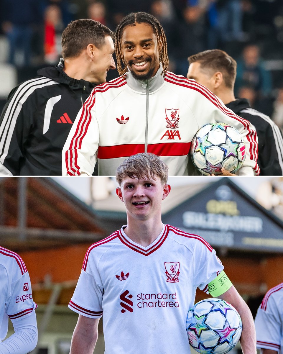 LFC's tweet photo. Bradley Barcola 🤝 Will Wright

A hat-trick for each against LASK today 🎩 https://t.co/GL4KbV4sjK