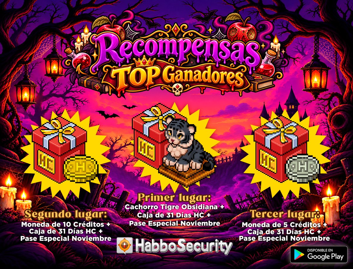 ESHabboSecurity's tweet photo. 👻 ¡Llega el Ranking Terrorífico del mes! 🎃

​Durante todo el mes de octubre se mantendrá activo un ranking especial donde los tres usuarios con mejores tiempos o más victorias podrán competir por grandiosos premios:

​🥇 1er Lugar: Cachorro Tigre Obsidiana + Caja HC 31 días + Pase Especial del Mes.
🥈 2do Lugar: Moneda de 10 créditos + Caja HC 31 días + Pase Especial del Mes.
🥉 3er Lugar: Moneda de 5 créditos + Caja HC 31 días + Pase Especial del Mes.

​¡Escala hasta la cima y conviértete en un ganador! 🧟‍♂️