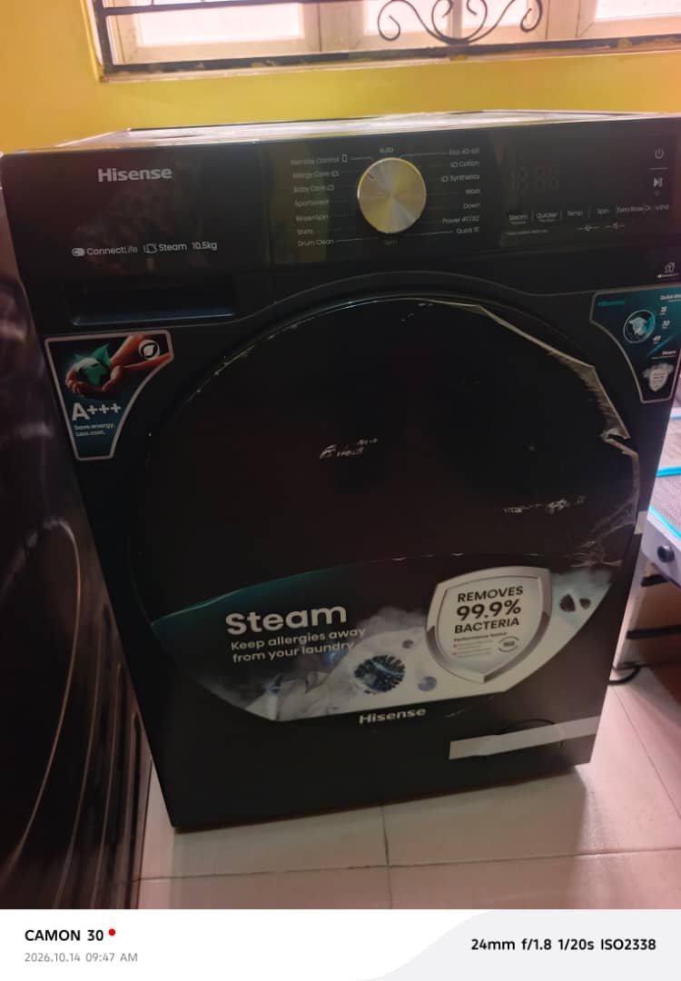 OfficialSamsonO's tweet photo. Hisense Inverter 10kg washer 
Hisense Inverter 10kg dryer

500k 
780k 
Respectively https://t.co/VAVdGQxjLm