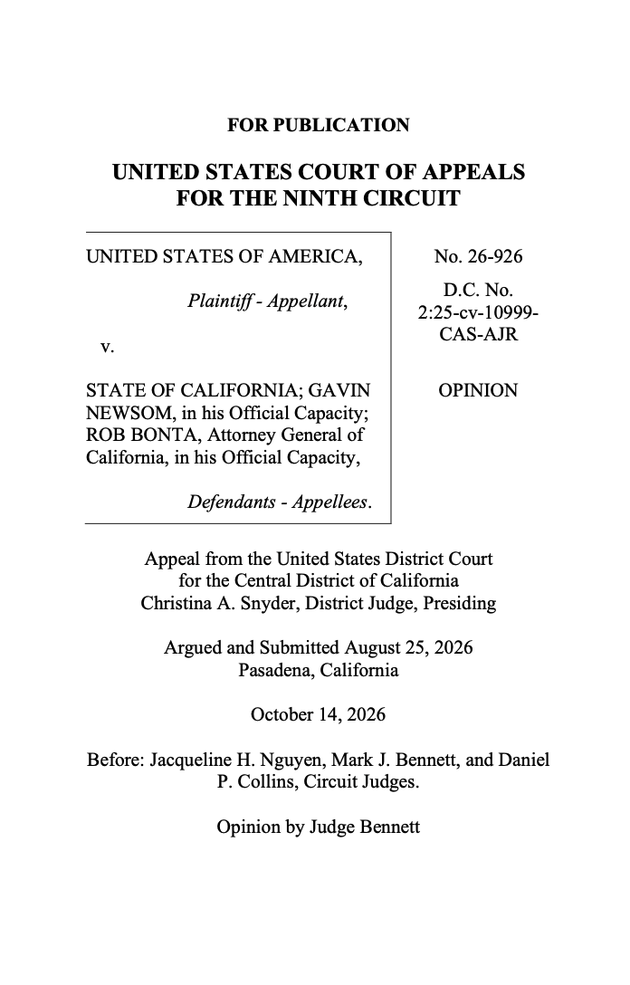 mrddmia's tweet photo. 🚨

The 9th Circuit, with an Obama judge, delivered a major win for President Trump.

And a major loss for Governor Gavin Newsom.

California's threat to prosecute ICE agents for failing to ID themselves--No Vigilantes Act--violates the U.S. Constitution.

https://t.co/1IwGW0R6gF https://t.co/hsJDyhzZon