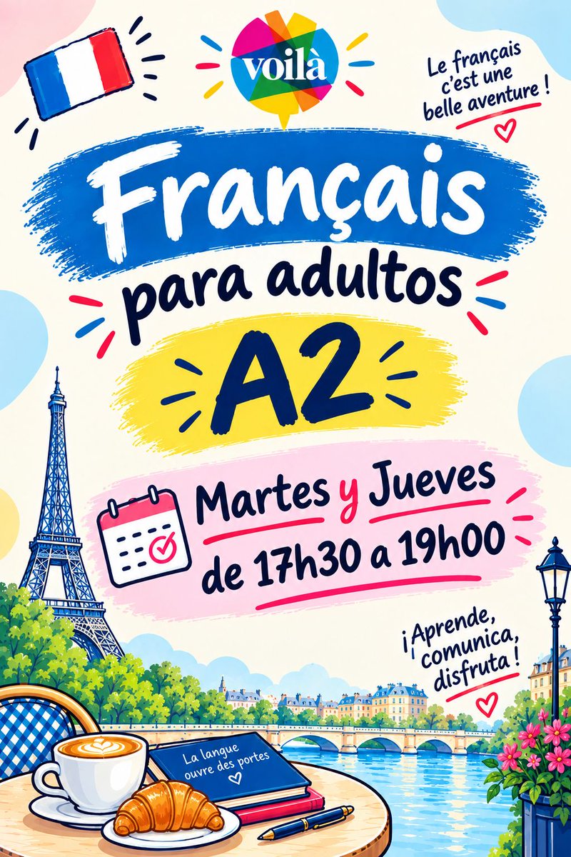 voilacademia's tweet photo. Daremos comienzo a nuevos grupos... ¿Te atreves a comenzar con un nuevo idioma? ¿Estas listo para la aventura? ¡No dudes en buscarnos! Tendremos plazas limitas...¡No te quedes sin la tuya! 😱📚✍
#NuevasMetas #SéDiferente #AprendeVoilà
#CualquierExcusaEsBuenaParaAprenderFrancés https://t.co/N4o79tayjr