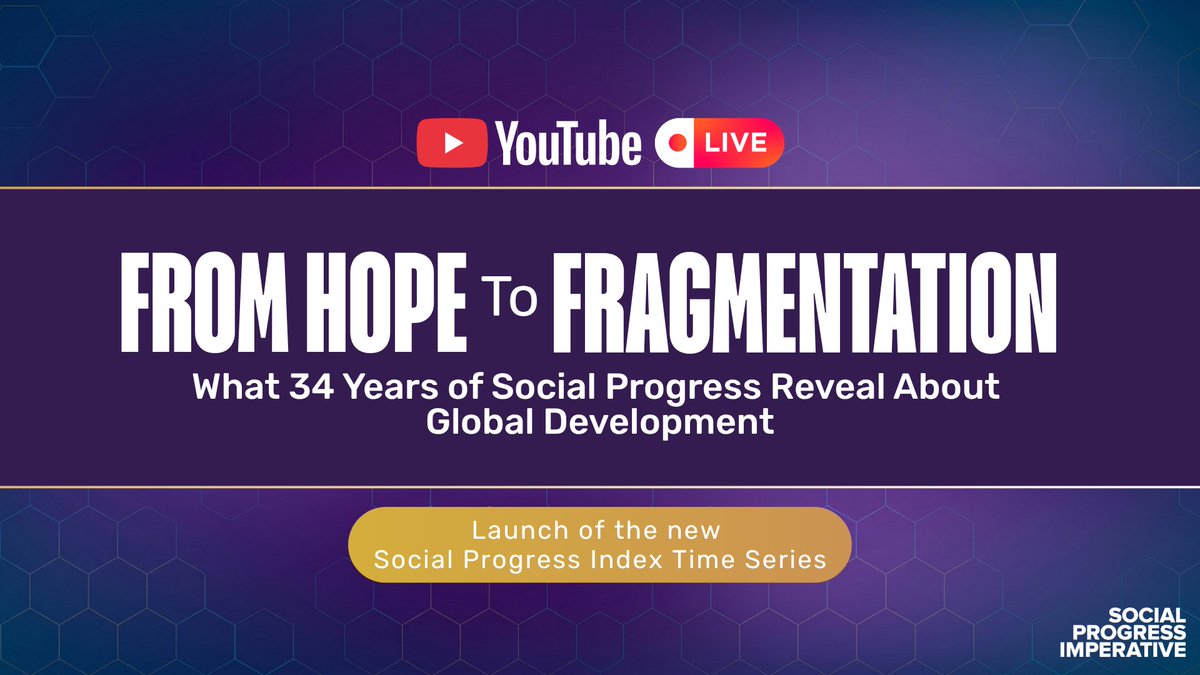 socprogress's tweet photo. WE ARE LIVE 🔴

Tune in now as our expert panel shares key findings on global social progress and reveals what is affecting our quality of life. 

Watch live for a unique opportunity.
https://t.co/r6Z8Gx6YsJ https://t.co/TbSJBoCPzj