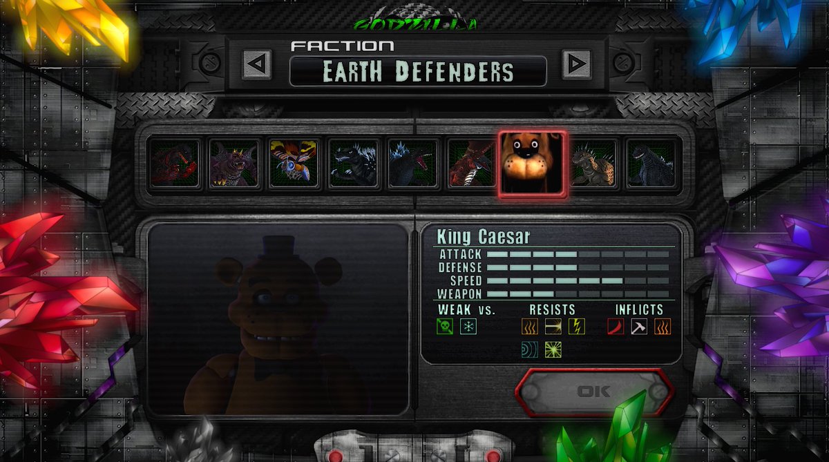 Plasmili0's tweet photo. Freddy Fazbear (King Caesar) mod for Godzilla Unleashed: Final Wars release!

https://t.co/rfWoyG1ugo
#Godzilla #ゴジラ📷 https://t.co/AG0gmyUsAE