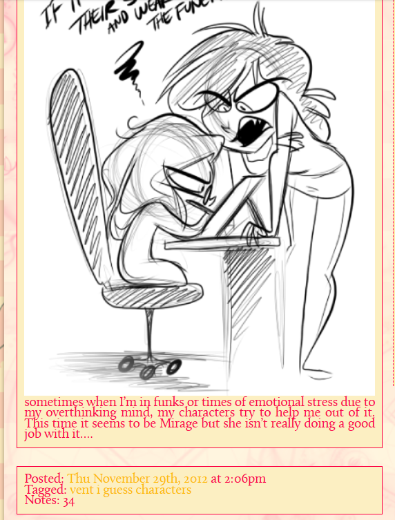 vivziereceipts's tweet photo. Creating a pedophile character that's intended to be a villain isn't all that strange. Drawing them as a kind of tough love cheerleader standing over your desk and yelling about killing your critics is. 

And no, Vivienne was not a young teenager when she drew this. She was 20. https://t.co/iHSa1s9I8e