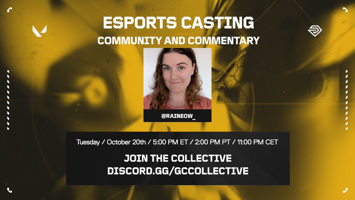 RaidiantGG's tweet photo. Curious about becoming an esports caster? Join our next Tactical Talk to dive into the world of commentary &amp; community 💬

📅 Tuesday, Oct. 20
⏰ 5pm ET/2pm PT/11pm CET
🎤 @RaineOW_, Caster &amp; Esports Manager

Join today &amp; verify to gain full access: https://t.co/Wy27Okx0eb https://t.co/JUJ5kMAbbT