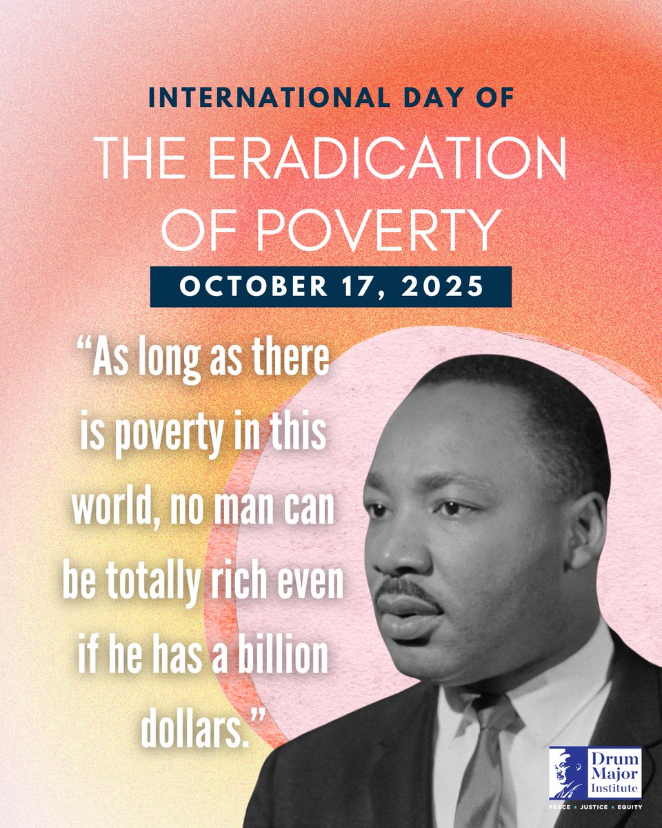 OfficialMLK3's tweet photo. No one in the richest nation on earth should go to bed hungry or work full time and still live in poverty. On the International Day for the Eradication of Poverty, I believe ending poverty isn't charity. It's justice. https://t.co/27jw57dsOp