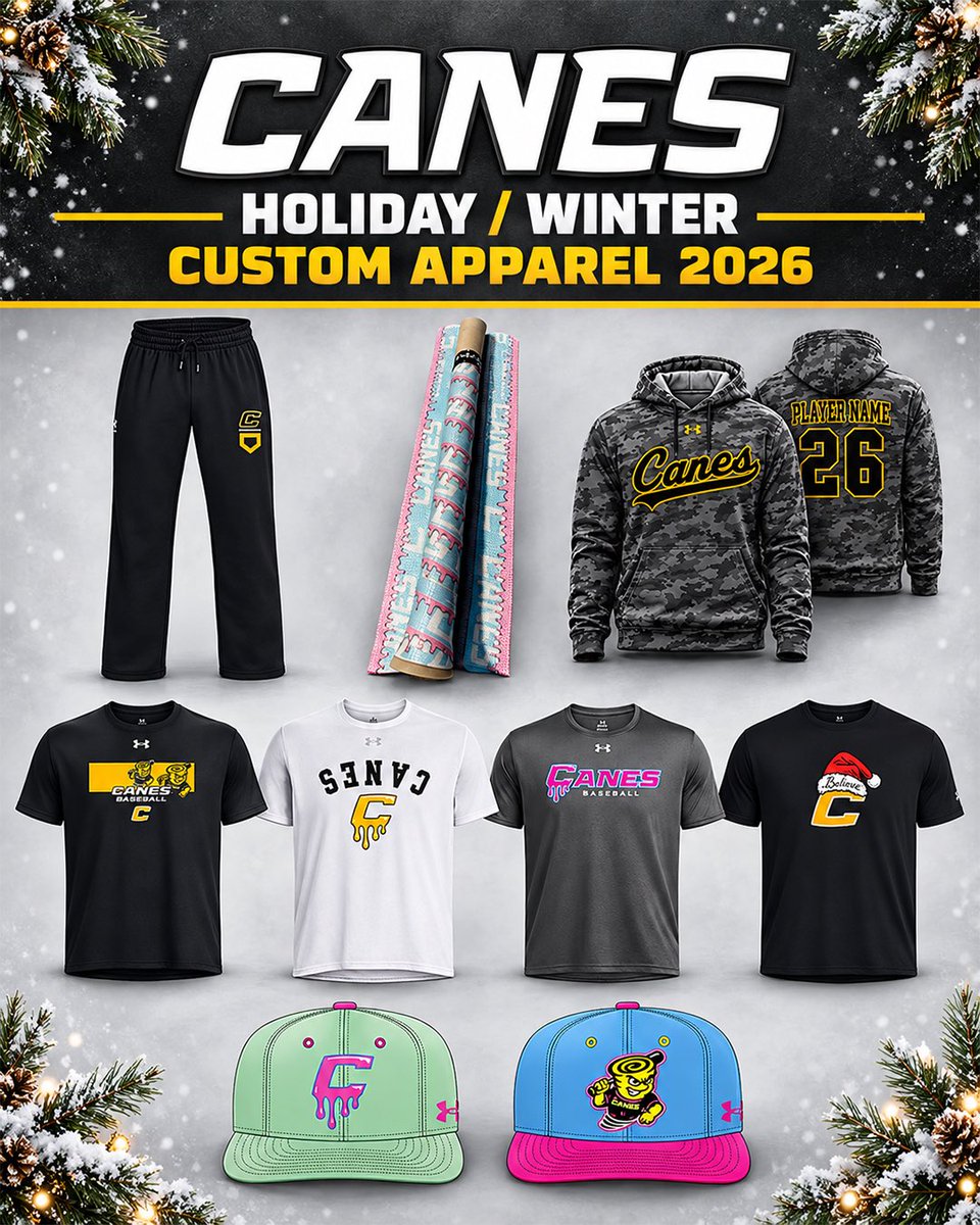 TheCanesBB's tweet photo. Our holiday/winter shop is available now! Check it out at the link below!

#thecanes #DifferentBrandOfBaseball

https://t.co/V42kz9uSoA https://t.co/9BkG9S1nPO