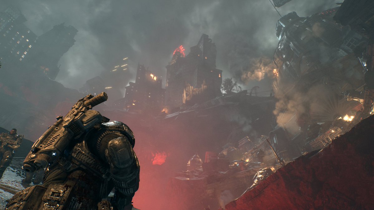 ButtonMasher78's tweet photo. Gears of War E-Day

Been so busy with work over the last few days I just have not had the time to progress the campaign as much as I wanted!

So when I had a couple of hours free this evening and I am well and truly into Act 3! 

You can see the difference in the visuals that shifts into dusk, twilight, and deep night. The gameplay feels…more urgent!