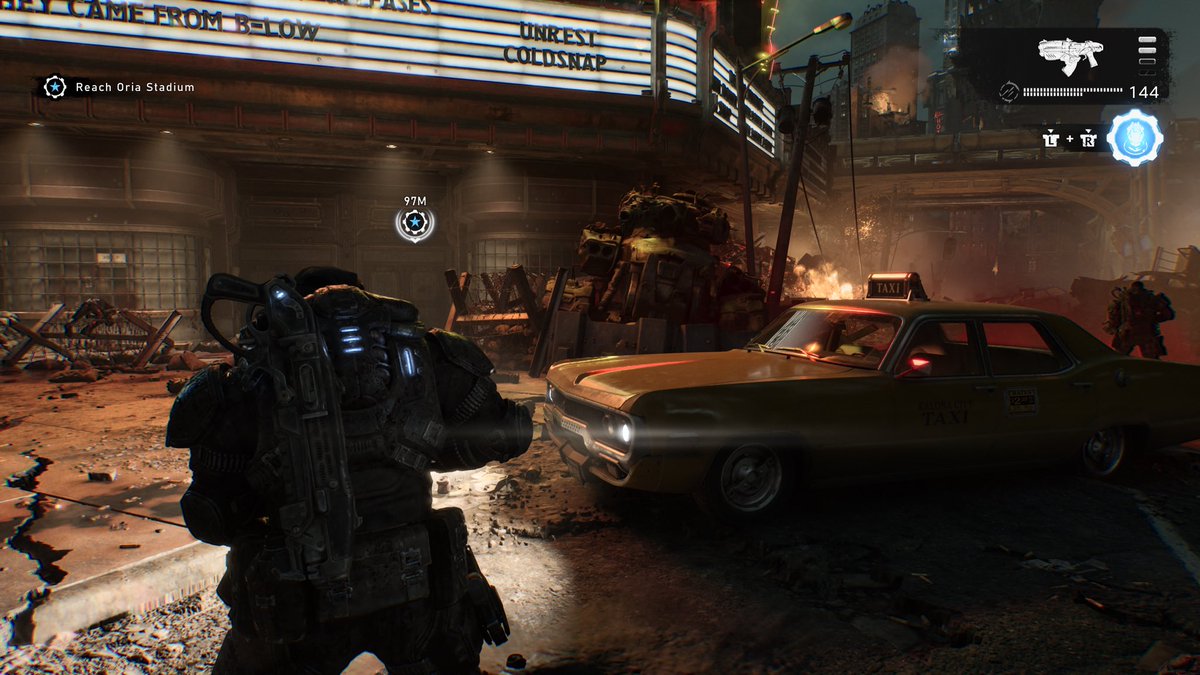 ButtonMasher78's tweet photo. Gears of War E-Day

Been so busy with work over the last few days I just have not had the time to progress the campaign as much as I wanted!

So when I had a couple of hours free this evening and I am well and truly into Act 3! 

You can see the difference in the visuals that shifts into dusk, twilight, and deep night. The gameplay feels…more urgent!