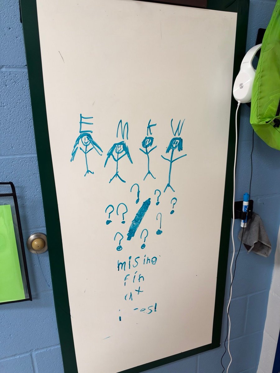 mrshowell24's tweet photo. Just another day in elementary education! 😂💚

My students turned our whiteboard into a missing-pen investigation🔎✏️

I’m also honored to receive the Medill Leadership Award! 💚 Grateful for the kindness, collaboration, and support at Medill Elementary. https://t.co/vZqtuNNcve