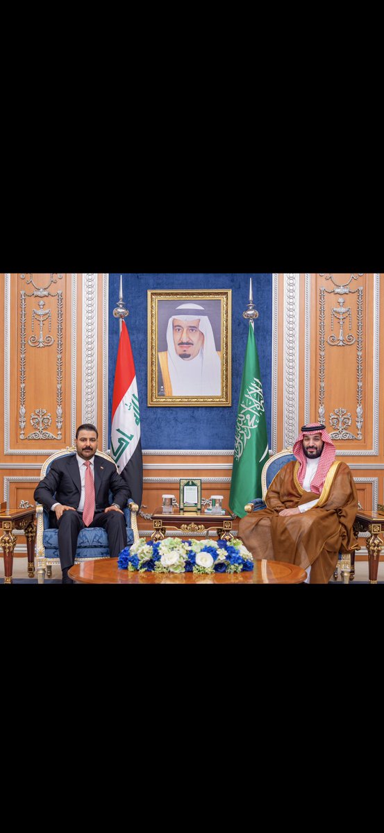 barrakawadh's tweet photo. سمو سيدي #ولي_العهد يستقبل رئيس وزراء جمهورية العراق. https://t.co/5b2Sg5v6Cf