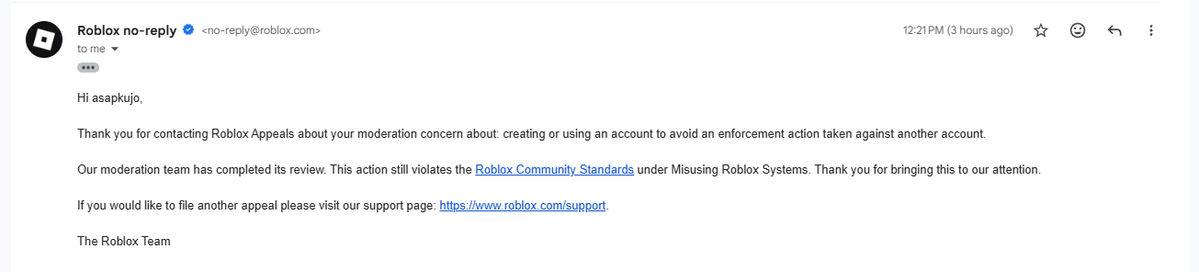 Asapkujo's tweet photo. I'm confused as to why @roblox would hide the user of the account it believes to be linked to mine? They banned me on 10/11/26 when I only have one. They falsely ban me and refuse to overview me and many others accounts this is not right. #roblox #falseban https://t.co/MgifLekckf