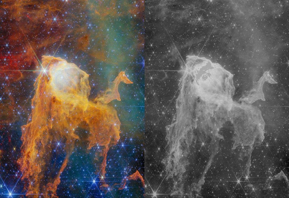 JCNVXXX777's tweet photo. Software derived from my "8D Electrostatic Universe Theory" automatically processes and generates this B&amp;W comparative analysis (Original vs. JCNV Savant 51 Filtered), executed on mobile in airplane mode.
#Astrophotography #Astrophysics #Space #Astrofotografia #Python #Physics https://t.co/S27dIC8PRo