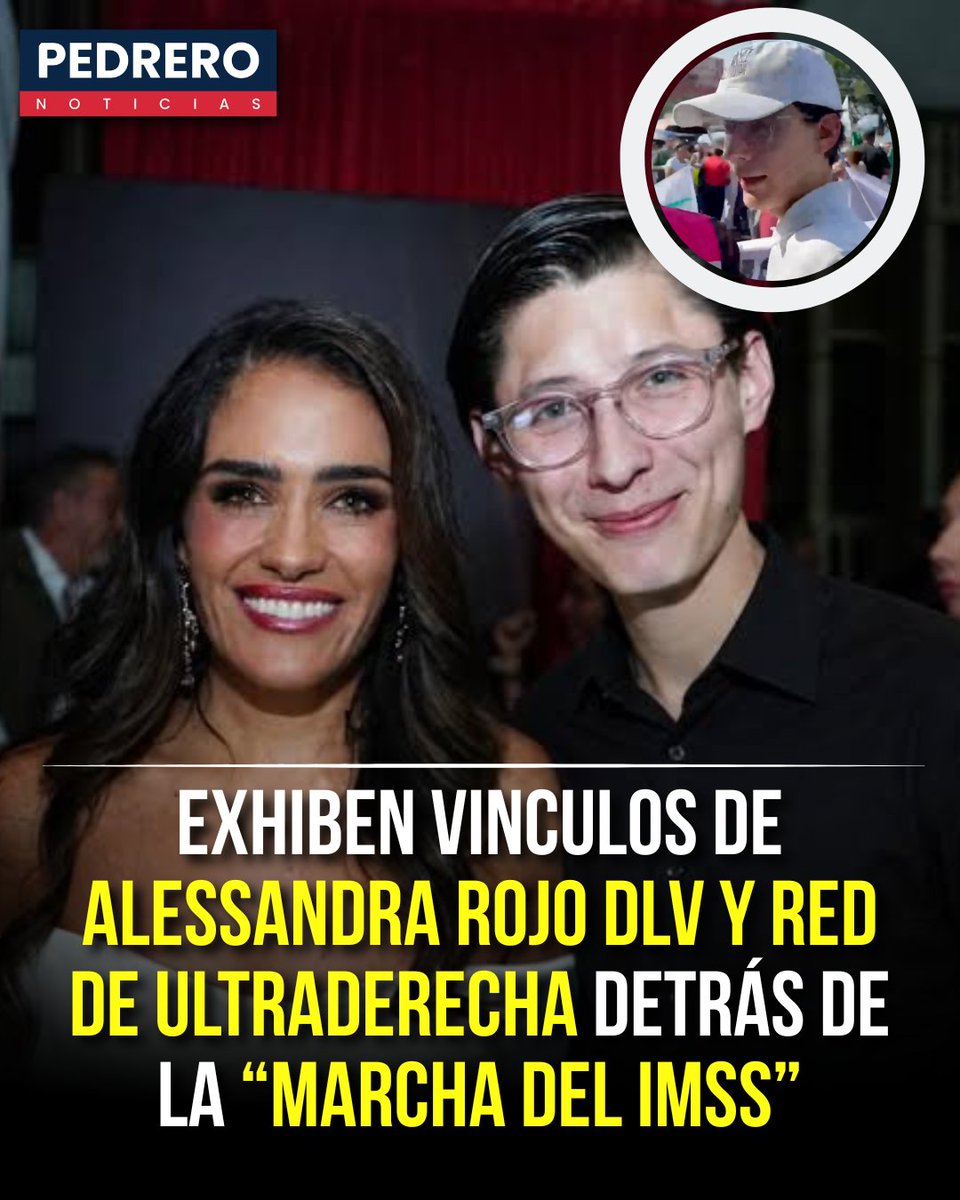 YosoyPedrero's tweet photo. 🚨 OJO: EXHIBEN VÍNCULOS DE ALESSANDRA ROJO DE LA VEGA CON RED DE ULTRADERECHA DETRÁS DE LA “MARCHA DEL IMSS”

Gabriel Astorga, señalado como activista vinculado con Somos MX y cercano políticamente a la alcaldesa de Cuauhtémoc, Alessandra Rojo de la Vega, participó en la movilización relacionada con el Instituto Mexicano del Seguro Social (IMSS), en la que participaron personas que se presentaron como trabajadores del organismo.

Astorga también ha sido relacionado con actos del Partido Acción Nacional (PAN), el movimiento Salvemos la Democracia y espacios asociados con sectores de derecha. Estas conexiones han alimentado señalamientos sobre la posible participación de grupos opositores en la movilización.

La presencia de personas con vínculos políticos ha abierto cuestionamientos sobre quiénes impulsaron la protesta y si existió coordinación con organizaciones opositoras. El tema también coloca bajo la lupa las relaciones políticas de Rojo de la Vega y los grupos con los que coinciden sus allegados.

Sin embargo, estos vínculos no demuestran por sí solos que la marcha haya sido organizada o financiada por una red política, ni que sus participantes no sean trabajadores del IMSS. Para confirmar esas acusaciones se requieren pruebas sobre la convocatoria, la organización y el financiamiento de la movilización.