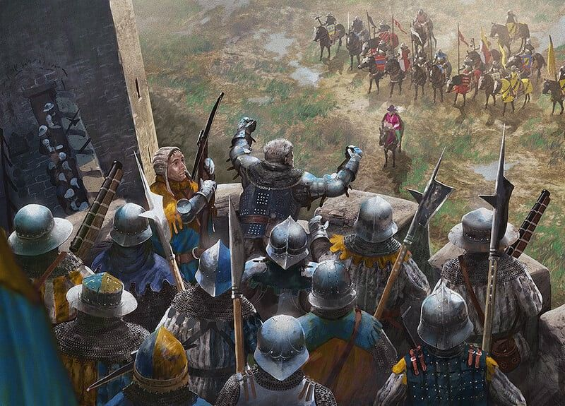 Bigvadrouiller1's tweet photo. When a garrison is occupying a city that does not support it in medieval times, the mistake has very often been made of leaving only a small detachment of soldiers behind while the rest of the garrison goes out to forage in the countryside.

April 1430, Melun. An island fortress in the Seine that took Henry V four and a half months and more than 8,000 men to starve out in 1420. Its governor was now the burgundian Jean de Luxembourg, and his lieutenant Dreux de Humières who hold the castle. Then supplies ran out. The garrison sent almost every able-bodied man on a raid into the Gâtinais region, leaving only a handful of English soldiers in the city. News of Charles VII's approach was already spreading.

The townspeople rose up when the garison left, seized the gates and sent messengers to nearby royal French commanders. Their troops rushed in and surrounded the castle, where the English in state of great panic fled and had taken refuge.

When the burgundian garrison returned to the Bierre gate after foraging across the countryside, no drawbridge came down. A hail of arrows met them, and a fleur-de-lis banner flew over the walls was displayed. They turned back toward Corbeil town, still held by English.

Joan of Arc and her troops arriving from Sully-sur-Loire  joined Melun and could pass over the Seine river few days after.