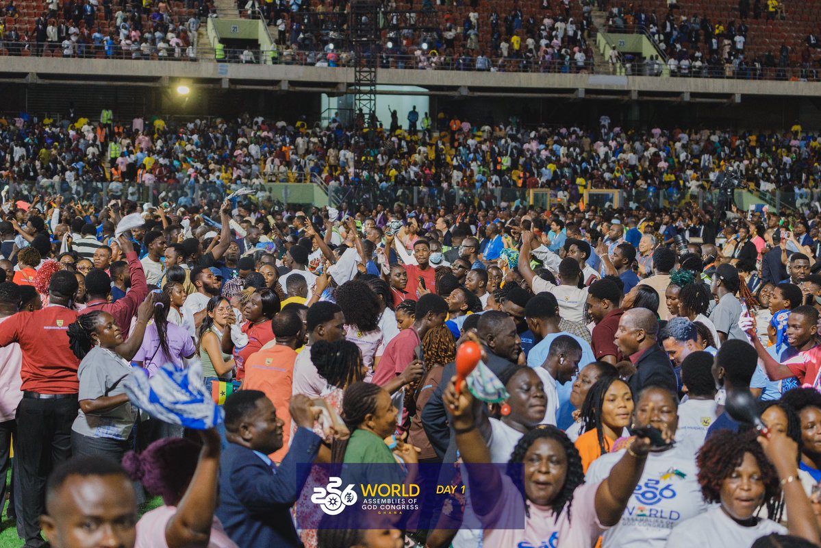 _agghana's tweet photo. 📸 A STADIUM FILLED WITH PRAISE, PRAYER AND HIS PRESENCE! 🇬🇭🔥🙌🏽

Ghana and the nations are gathered at the World Assemblies of God Congress 2026 for a glorious celebration of faith, unity and the name above every name - Jesus. 🌍

#WAGC2026 #WorldAGCongress #AGGhana #WAGC https://t.co/IKyEh97loT