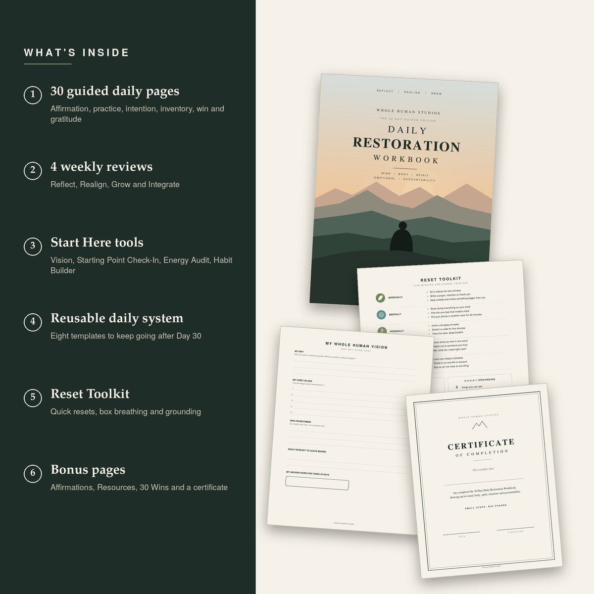 mattreawill's tweet photo. Most of us don't need a total life overhaul. We need a small, honest check-in with ourselves, every day. ✨
Meet the Daily Restoration Workbook, a 30-day guided journal for your whole life: spirit, mind, body, emotions and resources https://t.co/NMjMlxc5kC