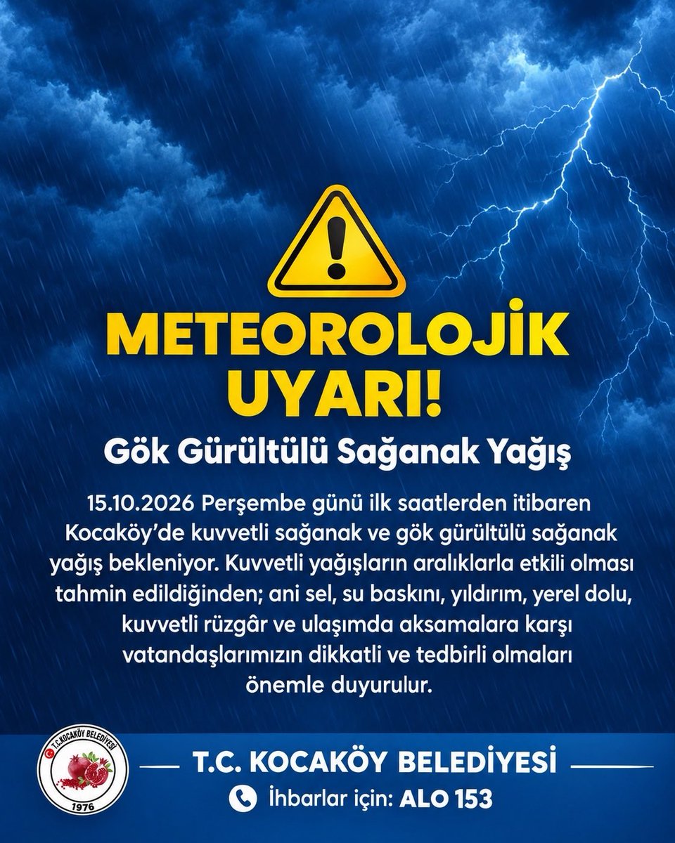 kocakoybel's tweet photo. 💦HIŞYARIYA METEOROLOJÎK! https://t.co/cDEwP51SOT