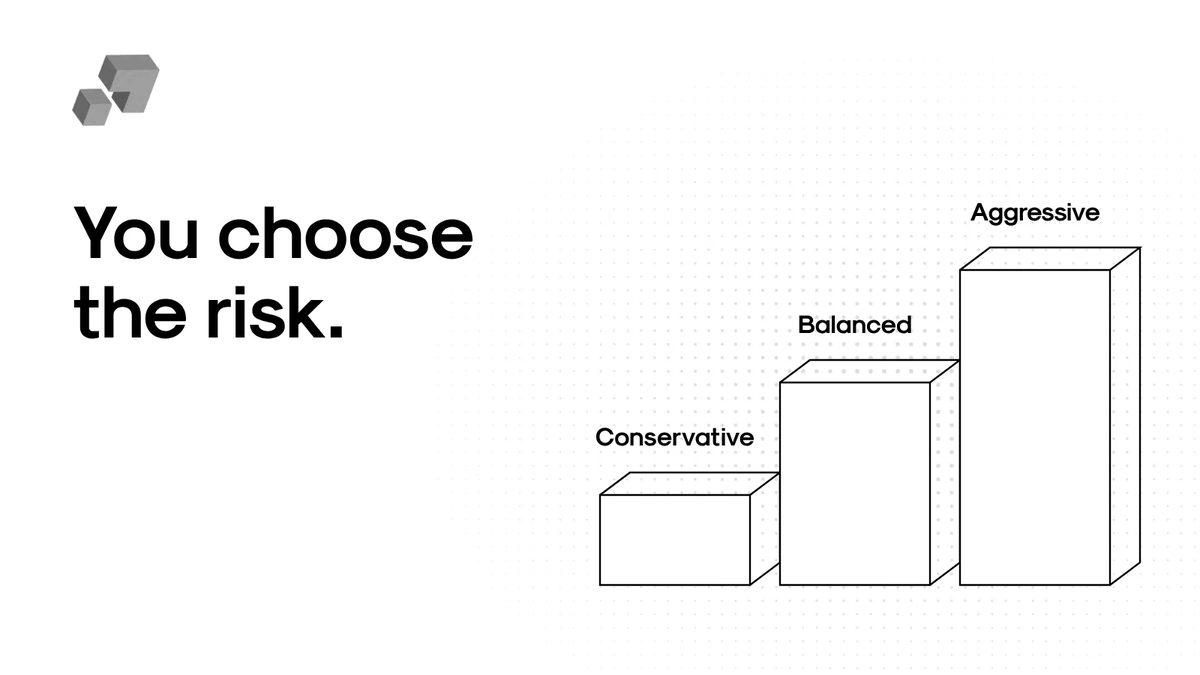 AdaptHF's tweet photo. Risk-tiered portfolios on Adapt range from conservative to aggressive bundles. 

You choose the risk, and the agents balance the return. https://t.co/KWA0ouy5SZ