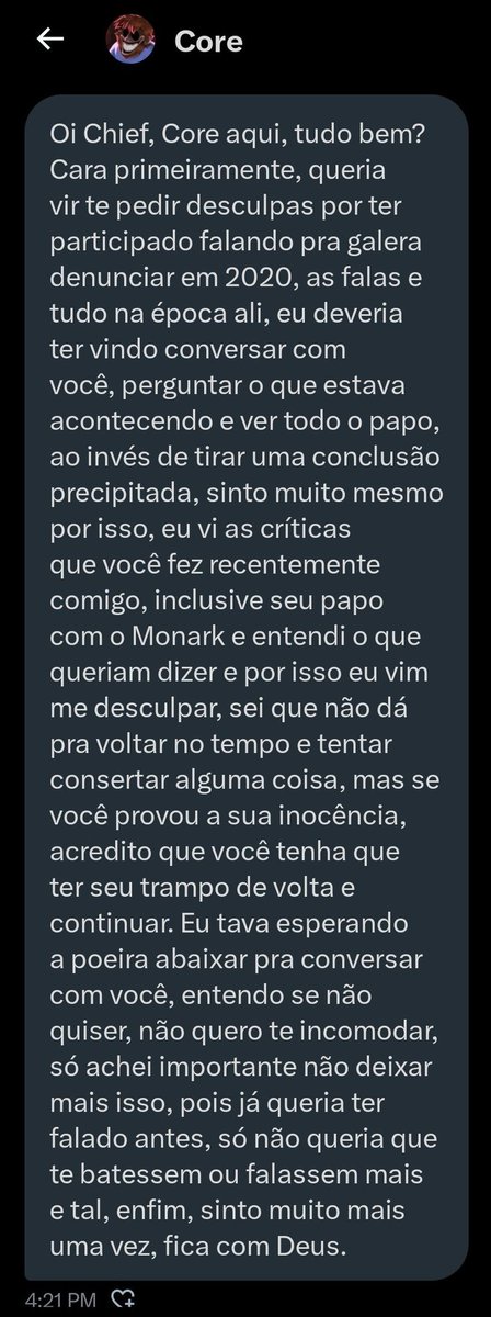 WellingtonBOBO's tweet photo. quem lembra quando o core ajudou no cancelamento do chief e depois que o chief começou aloprar ele foi no pv pedir desculpas kkkkk https://t.co/P5sZBzxtXA