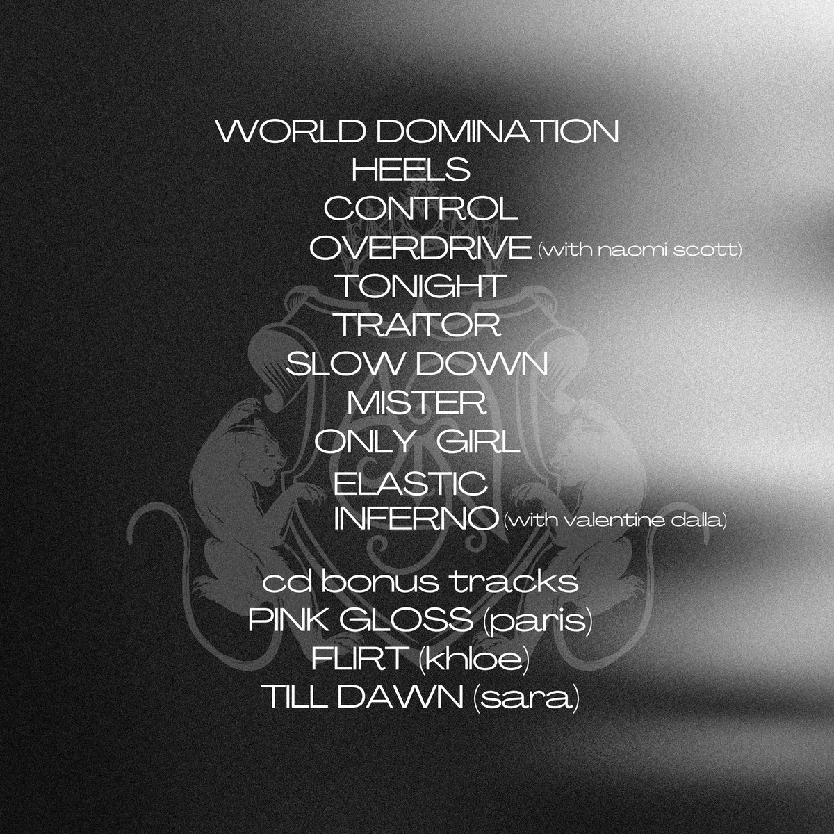 AMNgirlz's tweet photo. WORLD DOMINATION: The Hits // Oct. 20th, 2026.

Our brand-new song, “WORLD DOMINATION", comes with our greatest hits and personal favorites. Available on CD that will also have our latest 3 solo tracks.

Pre-save: https://t.co/RU47kwrWfr

CD pre-orders: https://t.co/4n4hkek0ZS https://t.co/ZjKSye7uwp