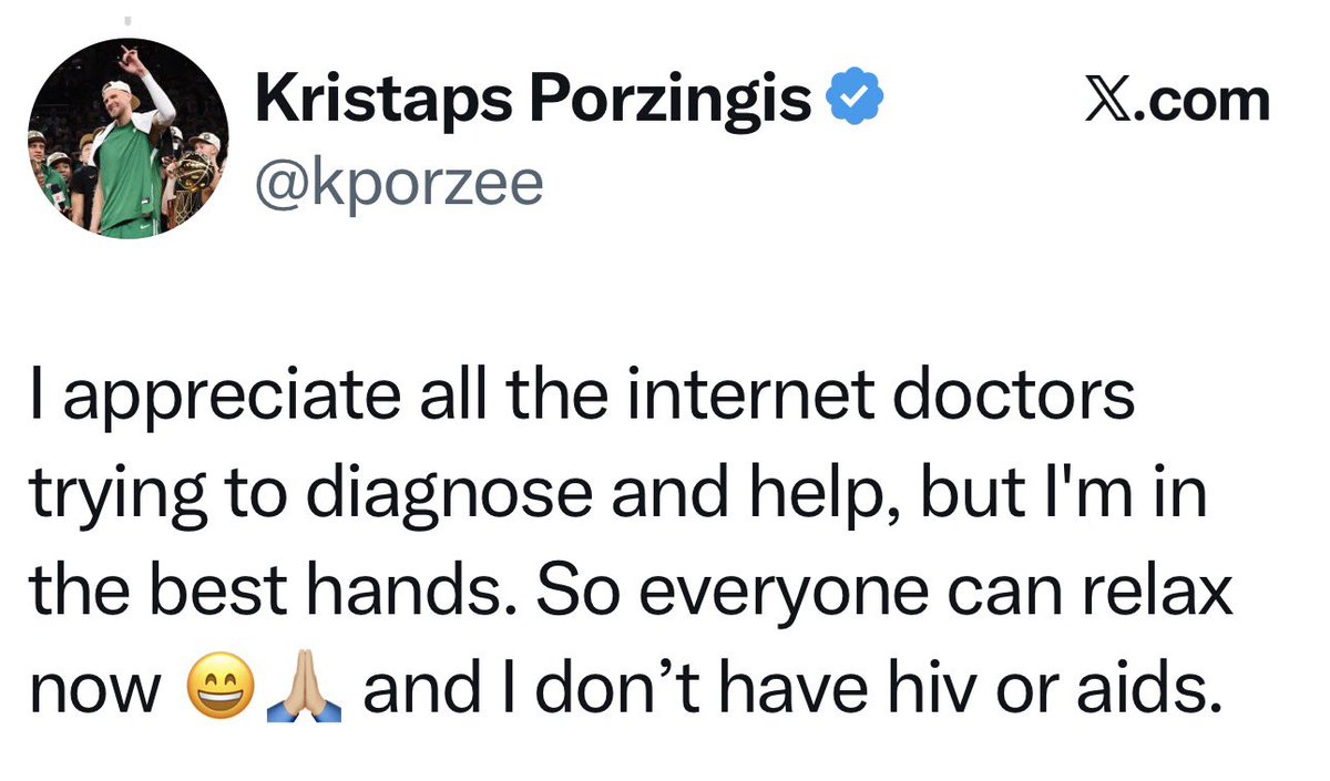 LegionHoops's tweet photo. Kristaps Porzingis health update: https://t.co/MRFNDHRulz