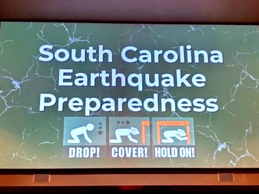 SCETV's tweet photo. SCETV joined the @SCEMD to livestream a press conference highlighting earthquake safety ahead of the Great Southeast ShakeOut on Oct. 15.

South Carolinians are encouraged to participate and practice the three earthquake safety steps: Drop, Cover and Hold On! https://t.co/4BREdjDo3Y
