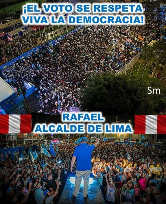 KellyFrancoDC's tweet photo. 💪🏻🇵🇪💪🏻🇵🇪💪🏻🇵🇪💪🏻🇵🇪💪🏻🇵🇪💪🏻
CON LA FUERZA DE LIMA QUE AVANZA Y NADA NI NADIE PODRÁ DETENER...
OTRA VEZ RAFAEL LÓPEZ ALIAGA ALCALDE DE NUESTRA LIMA QUERIDA...💪🏻 https://t.co/B9k8emo2A8