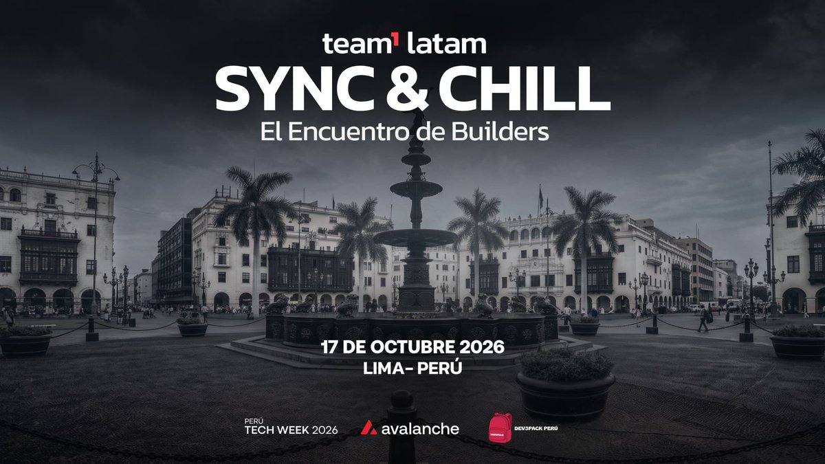 dev3pack_peru's tweet photo. ¿Y si tu próxima colaboración nace de una conversación?
𝗦𝘆𝗻𝗰 & 𝗖𝗵𝗶𝗹𝗹 llega con un espacio para conectar builders, compartir ideas y conocer a la comunidad tech y Web3.
🤝 Nos vemos junto a @Team1LatAm en #PeruTechWeek2026 🇵🇪
🔗 https://t.co/qceMb50348 https://t.co/CTivbBRsUA