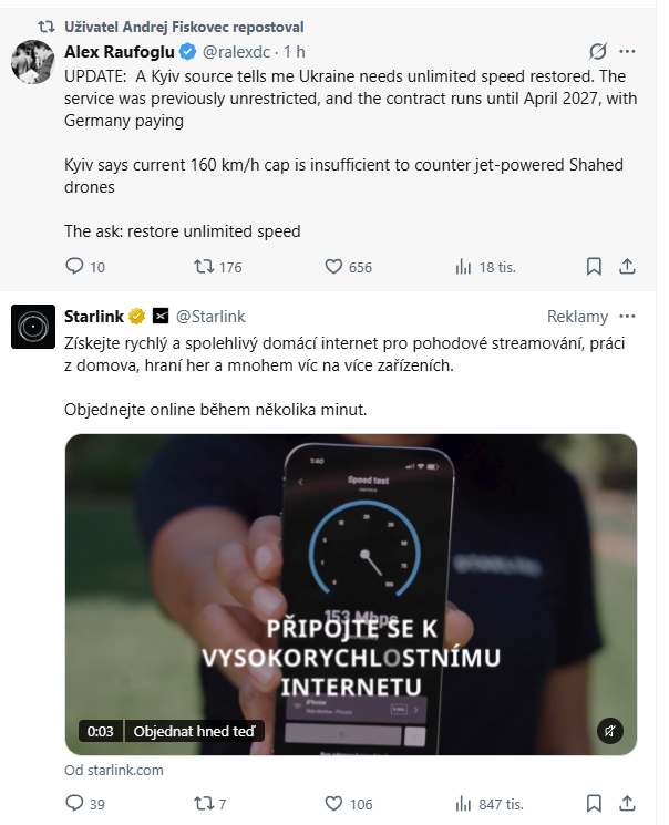vecera_mi's tweet photo. @Starlink Timeline si někdy hraje... https://t.co/hgHHdKS9X9