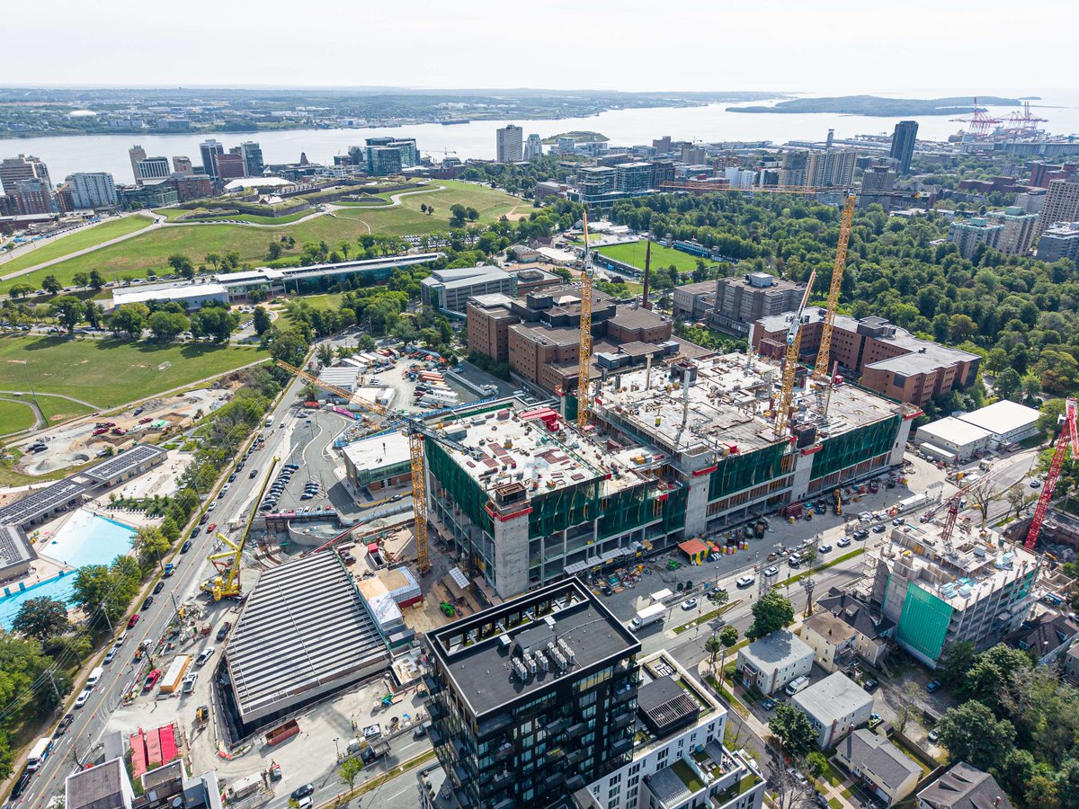 TimHoustonNS's tweet photo. Big progress at the QEII Halifax Infirmary!

The base for the new 14-storey acute care tower is now in place. This new space will house a larger emergency department, new operating rooms, diagnostic labs, and key hospital services.

Over the next year, crews will build up to the full 14 storeys, delivering state-of-the-art healthcare facilities for Nova Scotians for generations to come. 

In the meantime, our government will continue to recruit healthcare teams to deliver the care Nova Scotians need.