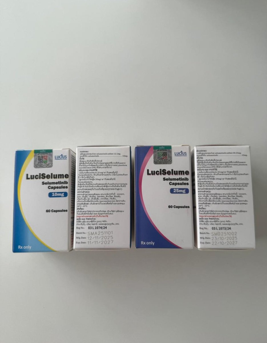 dcenbd's tweet photo. #LuciSelume (#Selumetinib) 10 mg &amp; 25 mg Capsules
LuciSelume contains selumetinib, a targeted MEK1/MEK2 inhibitor used for specific patients with NF1-associated symptomatic, inoperable plexiform neurofibromas.
 #MEKInhibitor #TargetedTherapy #Oncology #PharmaExporter
#B2BPharma https://t.co/5oyp6XLFtL