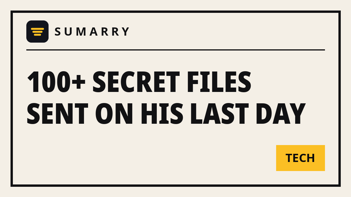 SumarryHQ's tweet photo. OpenAI filed in federal court: an ex-employee (ex-Apple, 6 months at OpenAI, then back to Apple) allegedly sent 100+ secret files about an unreleased device to personal accounts on his final day.
He allegedly briefed Apple's leadership. Apple says it found no evidence. https://t.co/fPOopdFecX