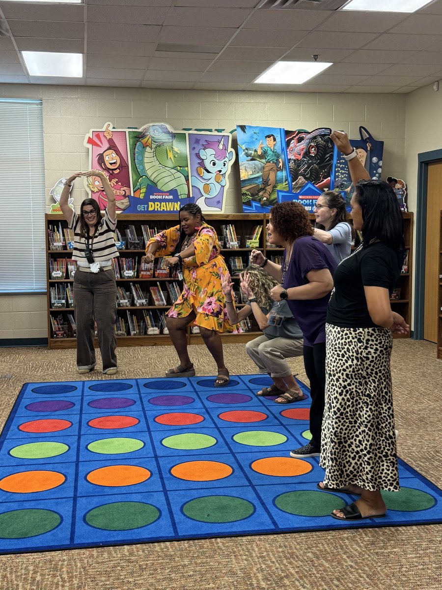 DiggsLatham's tweet photo. Magnet Coordinator Gordon led staff in a mini PD reviewing the Essentials of A+ Schools - North Carolina and Pillars of Magnet Schools of America. It concluded with staff creating tableaus as they reflected on their learning. #wsfcs https://t.co/lR9KVe2lGQ