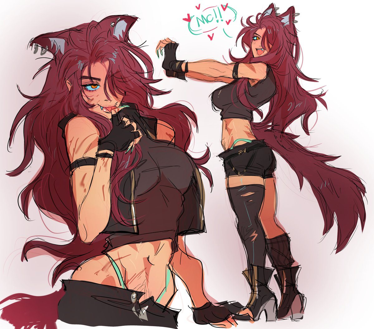 evilvalebxiaa's tweet photo. 💚 FEM ! VALKO YURIGEM 🐺 doodles https://t.co/f7cbsSmIuA