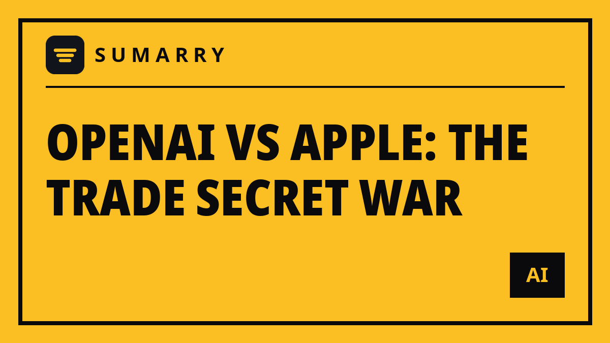 SumarryHQ's tweet photo. 🔍 DEEP CUT — OpenAI vs Apple: the story behind the headline https://t.co/vdwmmQ5nEJ