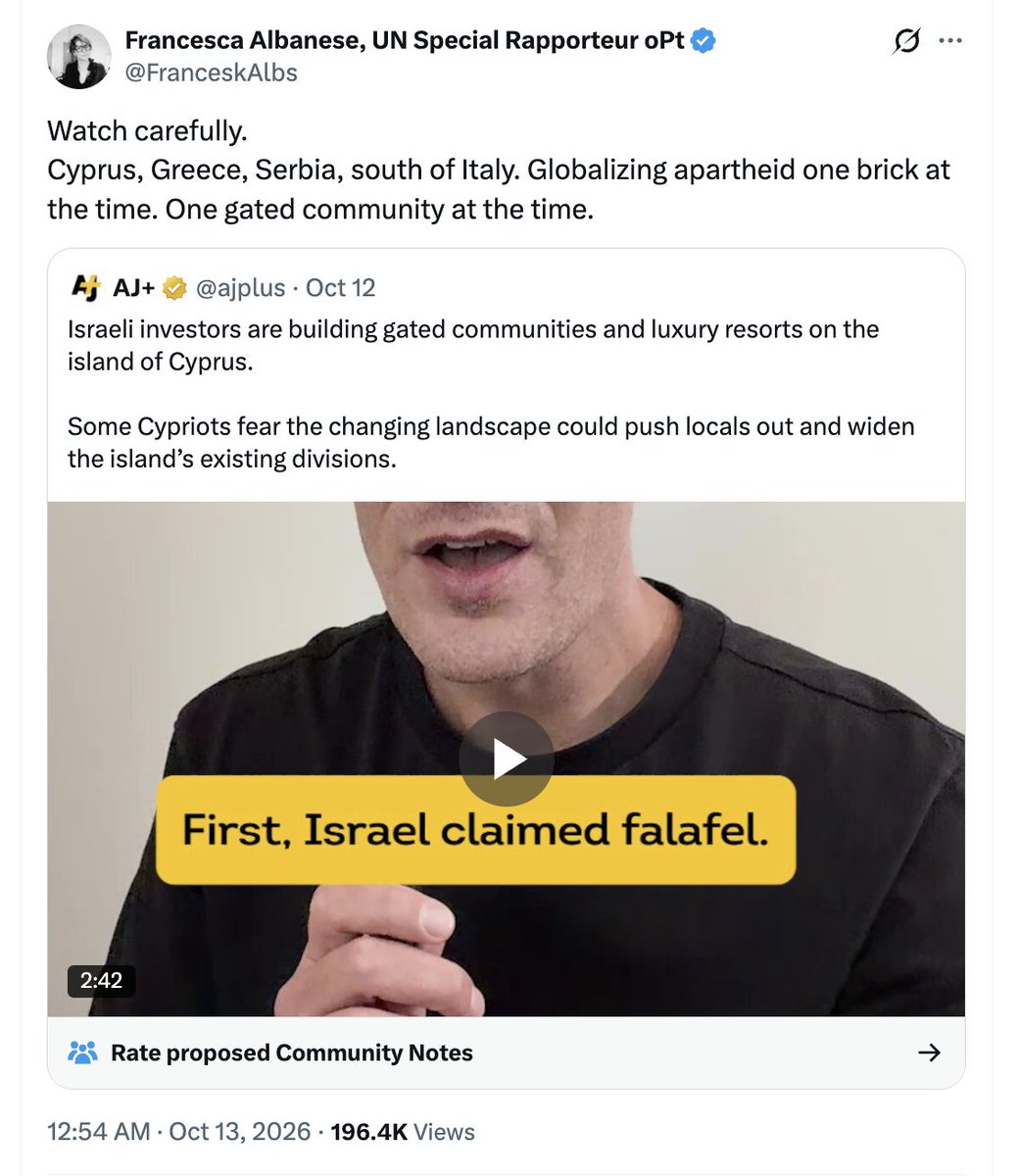 mattyglesias's tweet photo. I think it sort of undermines the bite of the "apartheid" charge when you extend it to the concept of buying vacation property. https://t.co/V7ibBoC0cB