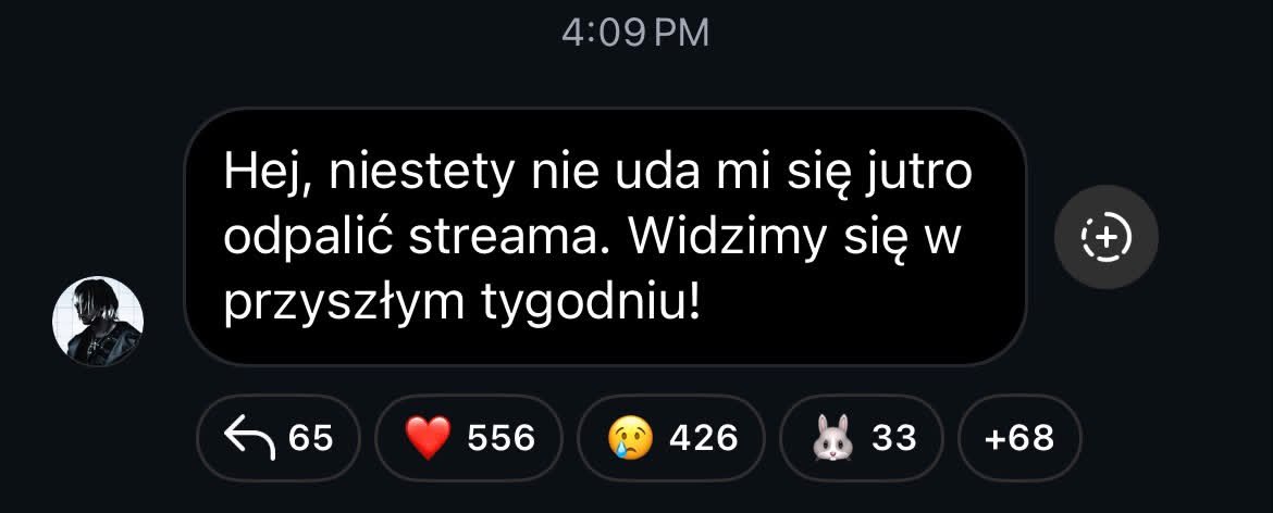YoungMultiNews's tweet photo. 🔔 | New message from Young Multi

"Hey, unfortunately I won't be able to stream tomorrow. We'll see each other next week!" https://t.co/lx8LdtdaWv