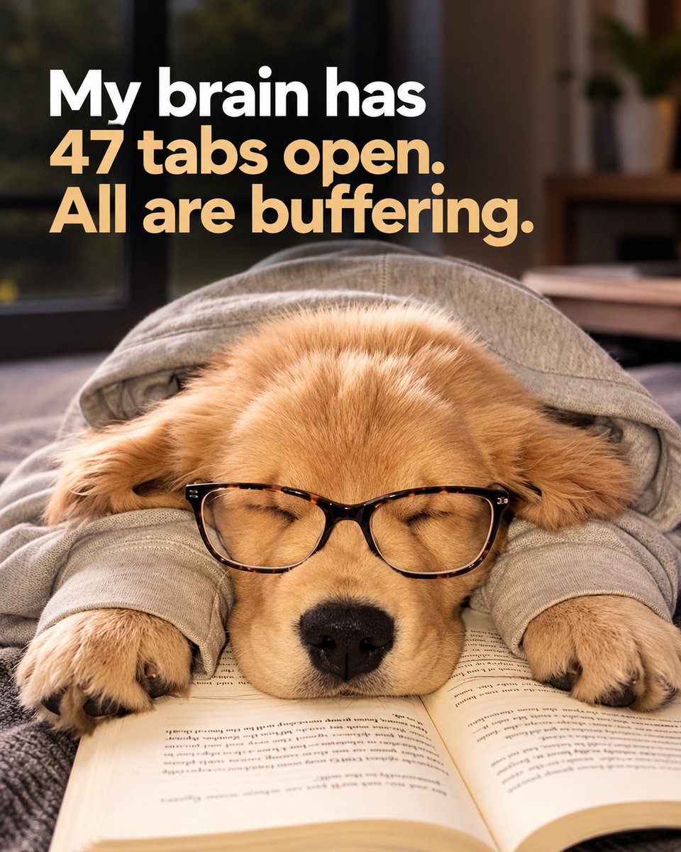 threadcbd's tweet photo. My brain has 47 tabs open. All are buffering. 🫠🐶

One is playing music. Three are worrying about the future. The rest have no idea why they're open. 😂

#Relatable https://t.co/FvL9y3x8MD
