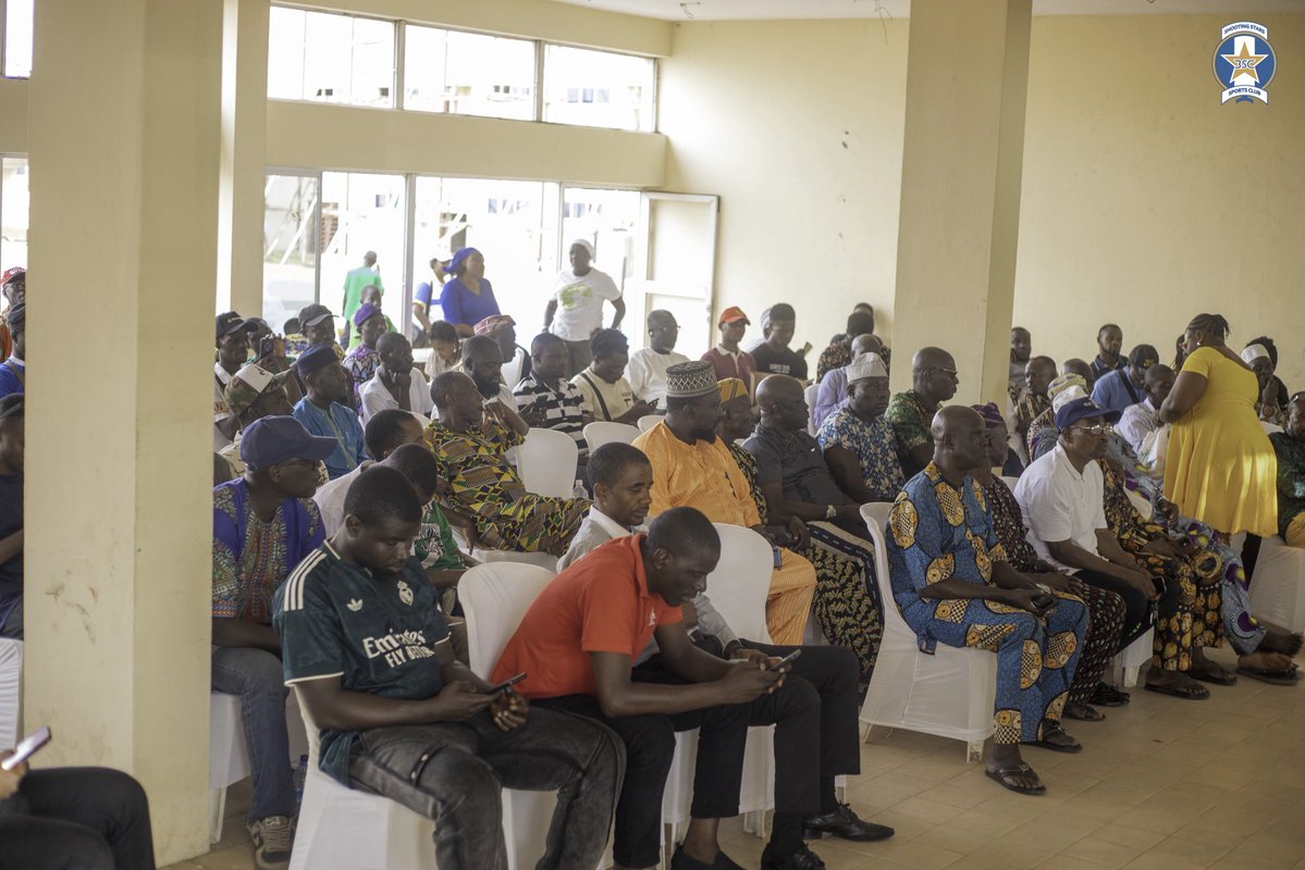 ShootingSc's tweet photo. STAKEHOLDERS MEETING 

The management of Shooting Stars SC held a stakeholders meeting with the club’s fans and supporters to reaffirm the importance of their continued loyalty, commitment and support for the Oluyole Warriors.

In attendance were the Executive Chairman, Hon. Taiwo Lekan-Salami; Sporting Director, Tobi Adepoju; Chief Operating Officer, Bunmi Fadayomi,Technical Adviser Coach Salisu Yusuf ; Oyo FA Chairman, Oba James Odeniran; Oyo State Football Referees Council Chairman, Prof. Ladipo; former Shooting Stars player, Felix Owolabi; and chairmen of supporters groups.

Speaking at the meeting, the Executive Chairman described the engagement as crucial, emphasising that the fans and supporters are the club’s 12th man. He urged them to remain firmly behind the team, noting that their unwavering support is vital to the club’s success.

The meeting highlighted the importance of unity, cooperation and collective support as Shooting Stars SC continues to work towards achieving its goals.