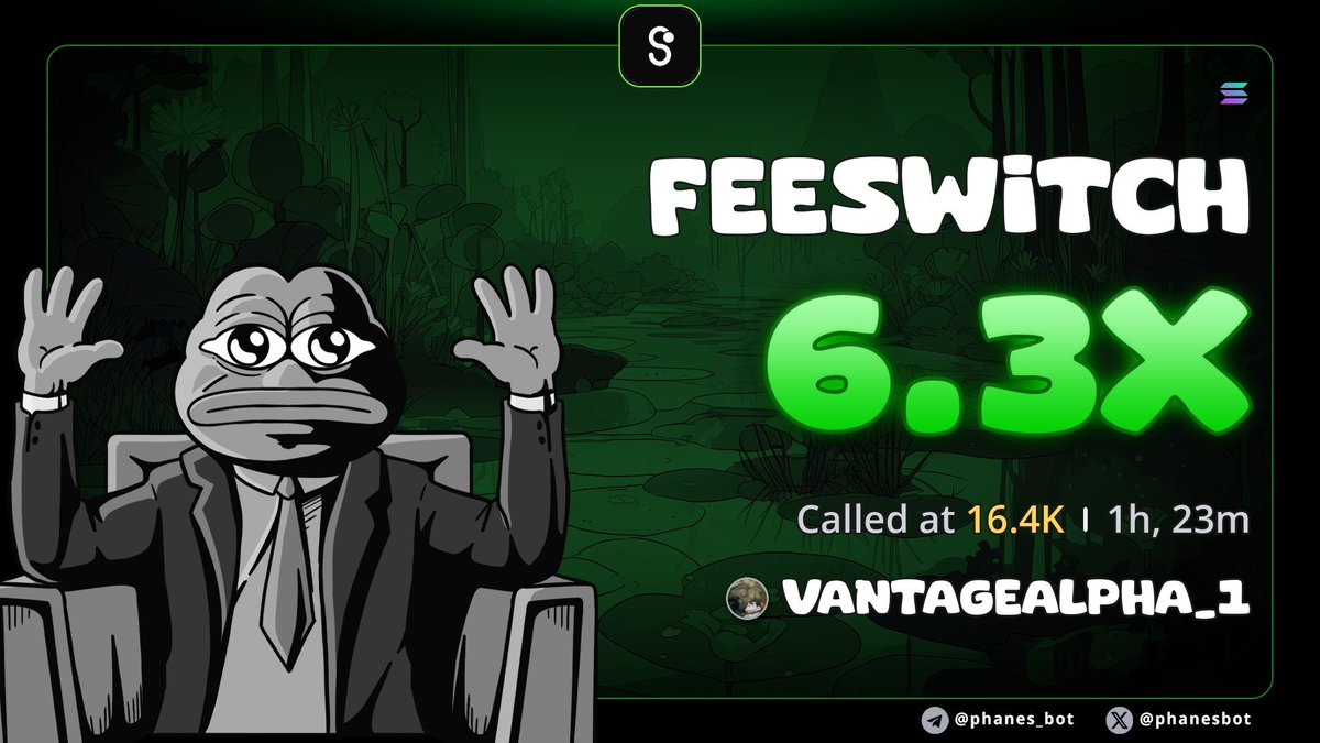 VantageAlpha_1's tweet photo. Decent 6x profit pump up on $FEESWITCH

4Qsh4VqshszkbmMUeBT3PxbYc6ogYZMVCuQ2njrdpump https://t.co/3PvdjJQUuE