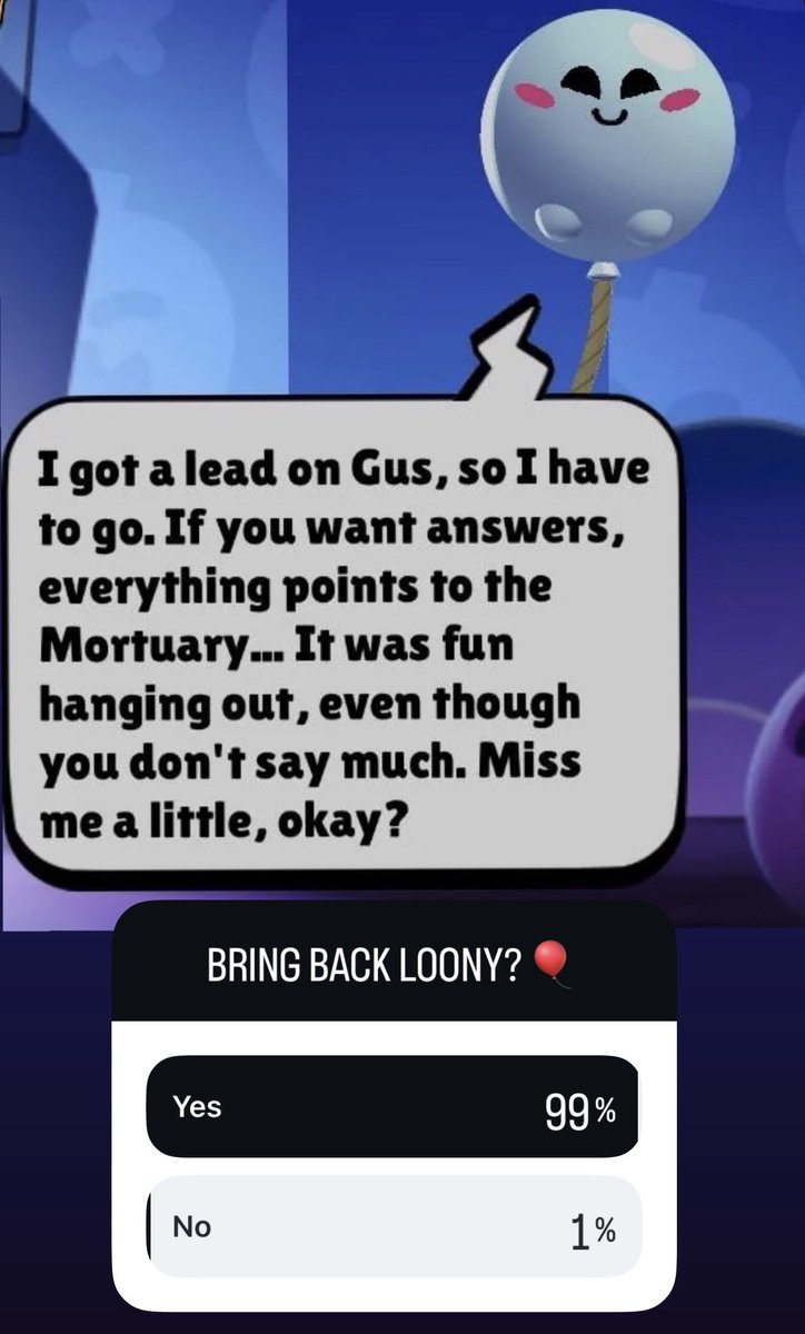AshClashYT's tweet photo. The 1% doesn’t want Loony back 😔

#BringBackLoony 🎈#BrawlStars https://t.co/RsG72zPglt